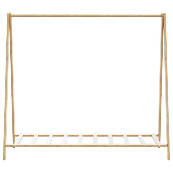 vidaXL Clothes Rack Bamboo Varnished Bamboo Medium Foldable