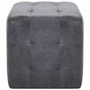 vidaXL Bedside Cabinet Set of 2 Grey Faux Suede Leather