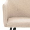 vidaXL Dining Chair Set of 2 Cream Fabric (100% polyester), Metal