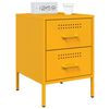 vidaXL Bedside Cabinet Mustard Yellow Steel Bedside Cabinet Rectangular