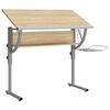vidaXL Craft Desk Sonoma oak and grey Engineered wood Adjustable medium
