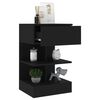 vidaXL Bedside Cabinet Black Engineered Wood Standard Bedside Cabinet