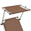 vidaXL Sun Lounger Brown Aluminum Standard Adjustable Armrests
