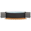 vidaXL Hot Tub Surround Gray Poly Rattan and Solid Wood Acacia