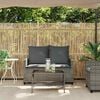 vidaXL Garden Sofa Grey PE rattan 2-Seater Water-resistant materials