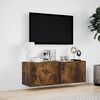 vidaXL TV Wall Cabinet Smoked Oak Engineered Wood Medium TV Wall Cabinet