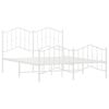 vidaXL Bed Frame White Powder-Coated Steel 53.1x74.8 in Bed Frame