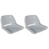 vidaXL Boat Seats 2 pcs Foldable Backrest No Pillow Grey 16.1x20.1x18.9"(2x90417)