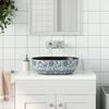 vidaXL Countertop Basin Black and Blue Oval 18.5x13.0x5.1" Ceramic