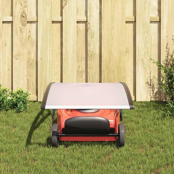 vidaXL Robot Lawn Garage Roof Black and silver