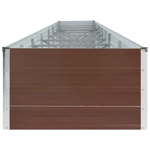 vidaXL Raised Bed Brown Galvanized steel Large Raised Bed Rectangular