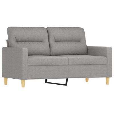 vidaXL 4 Piece Sofa Set with Throw Pillows&Cushions Light Gray Fabric