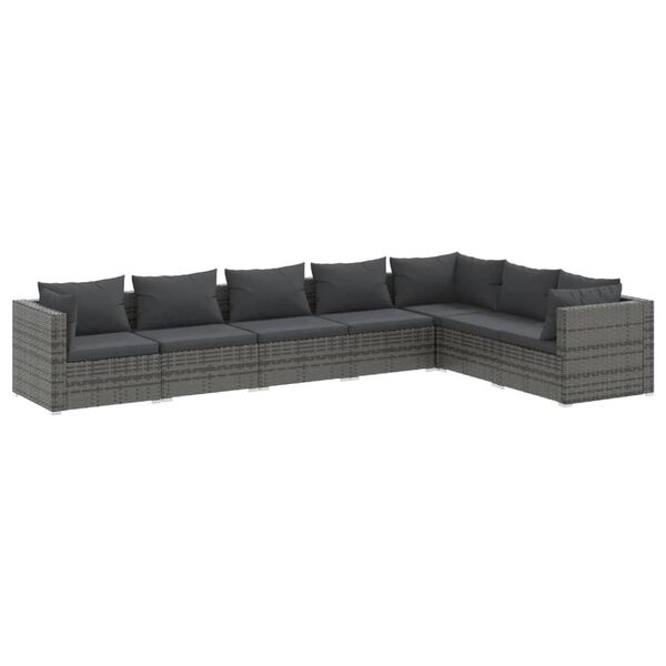 vidaXL Garden Lounge Set Grey PE rattan Large Modular
