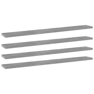 vidaXL Bookshelf Boards 4 pcs Concrete Gray 31.5"x3.9"x0.6" Engineered Wood