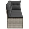 vidaXL Garden Sofa Grey PE rattan, powder-coated steel, polyester 4-seater