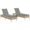 vidaXL Sun Lounger Beige PE rattan, powder-coated steel
