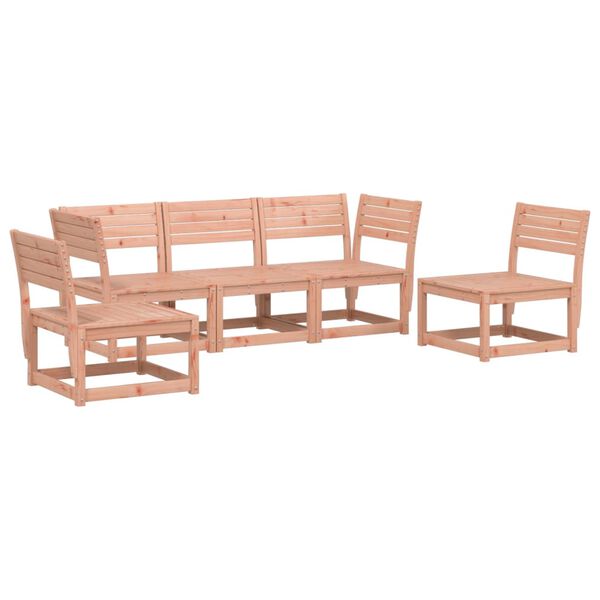vidaXL Garden Sofa Set Natural Douglas Wood Solid Douglas Wood 5-piece set