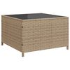 vidaXL Patio Sofa with Table and Cushions L-Shaped Beige Poly Rattan