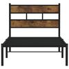 vidaXL Bed Frame Black, Smoked Oak Iron, Engineered wood Single Bed