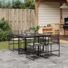vidaXL Garden Dining Set Black PE rattan 5 Piece Set Foldable