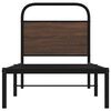 vidaXL Bed Frame Brown Oak Steel, engineered wood Twin