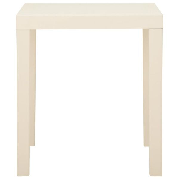 vidaXL Garden Table White Plastic Medium Lightweight Garden Table