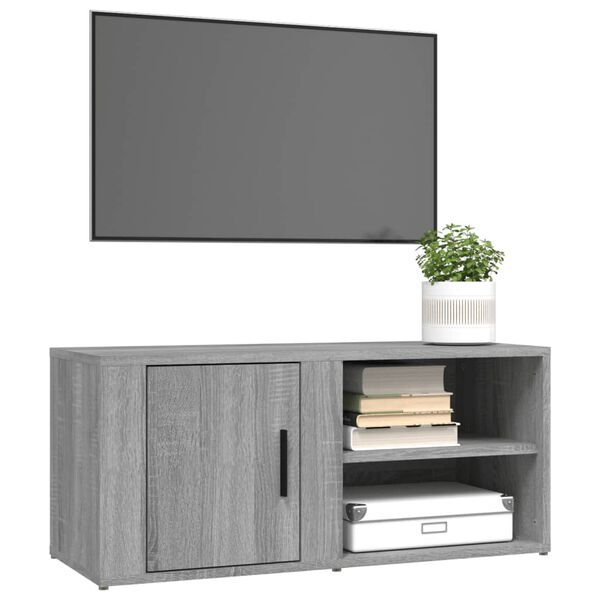 vidaXL TV Cabinet Set of 2 Grey Sonoma Engineered Wood Medium