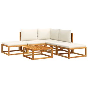 vidaXL Garden Sofa Set Black Solid Acacia wood Large Modular