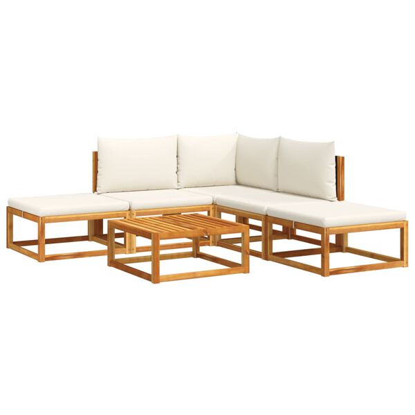 vidaXL Garden Sofa Set Black Solid Acacia wood Large Modular
