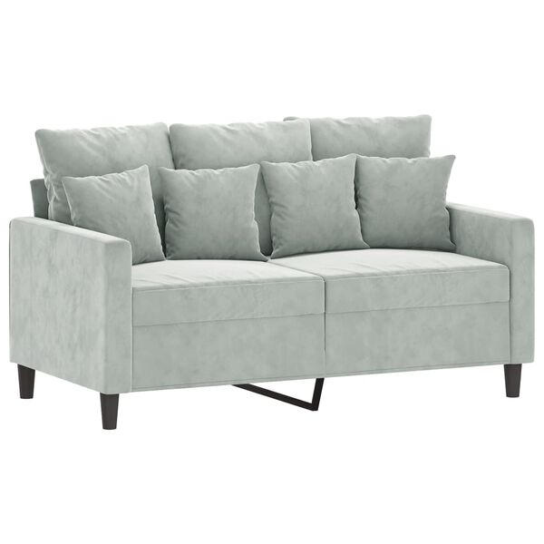 vidaXL Sofa Set Light Grey Velvet (100% polyester), metal, plywood Medium