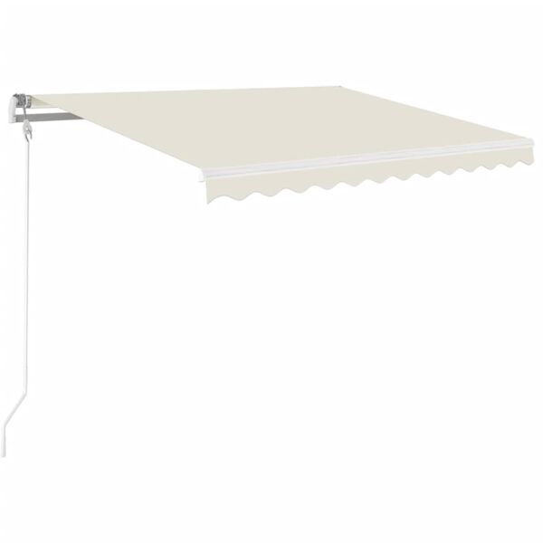 vidaXL Retractable Awning Cream Powder-coated Aluminum 137.8x98.4 in