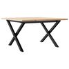 vidaXL Coffee Table Natural wood color Solid Pine Wood, Powder-Coated Steel