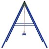 vidaXL Outdoor Swing Set Blue Painted Steel Standard Height-Adjustable