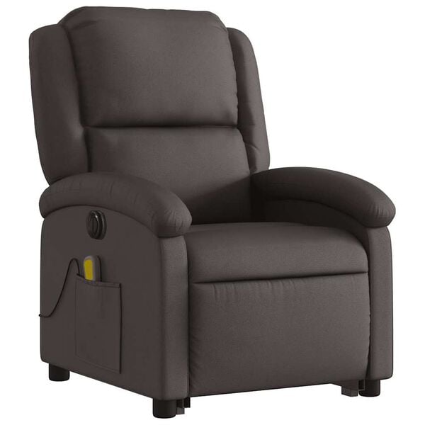 vidaXL Electric Stand Up Massage Recliner Chair Dark brown