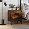 vidaXL Bedside Cabinet Smoked Oak Engineered wood, iron Standard Durable