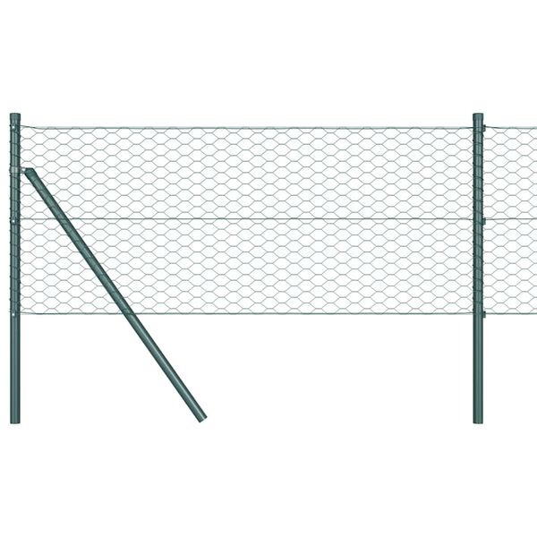 vidaXL Hexagon Fence Green 0.4 x 50 m Steel