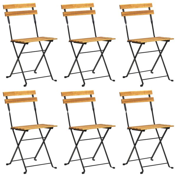 vidaXL 7 Piece Folding Patio Dining Set Solid Acacia Wood