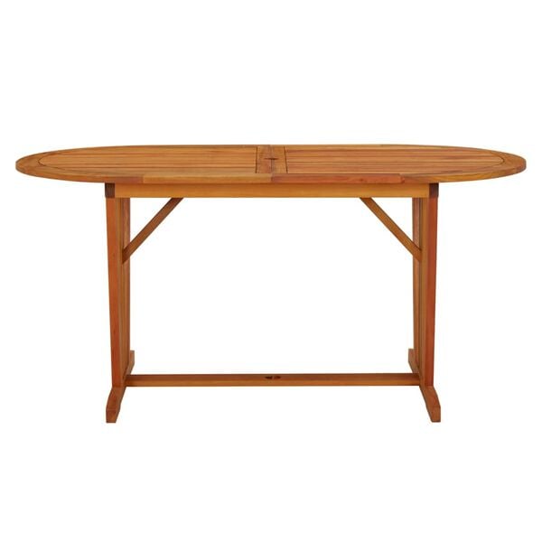 vidaXL Garden Table Natural Wood Solid Eucalyptus Wood Medium Extendable