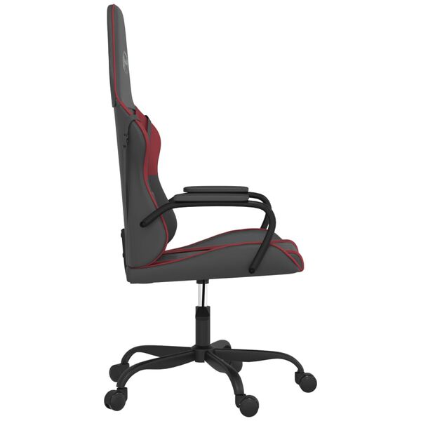vidaXL Gaming Chair Black and Wine Red Faux Leather