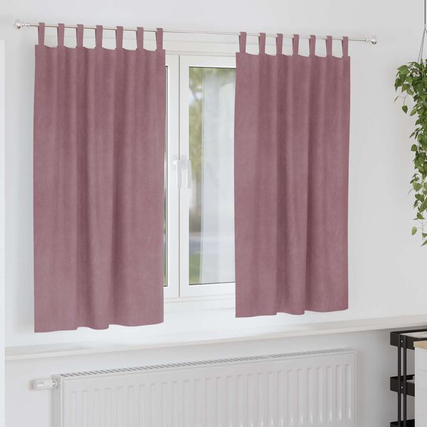 vidaXL Blackout Curtains 2 pcs Dark Pink 55.12 x 68.90 in Velvet