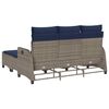 vidaXL Garden Sofa Set L-shaped sofa: Grey, Cushions: Navy blue PE rattan