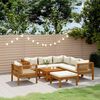 vidaXL Garden Lounge Set Cream and Acacia wood