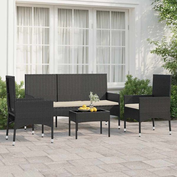 vidaXL Garden Lounge Set Black