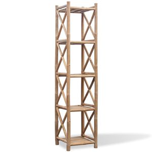 vidaXL Bookcase Bamboo Medium Durable Bamboo Shelf Square Minimalist