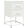 vidaXL Bedside Cabinet Set of 2 White Steel Standard Bedside Cabinet