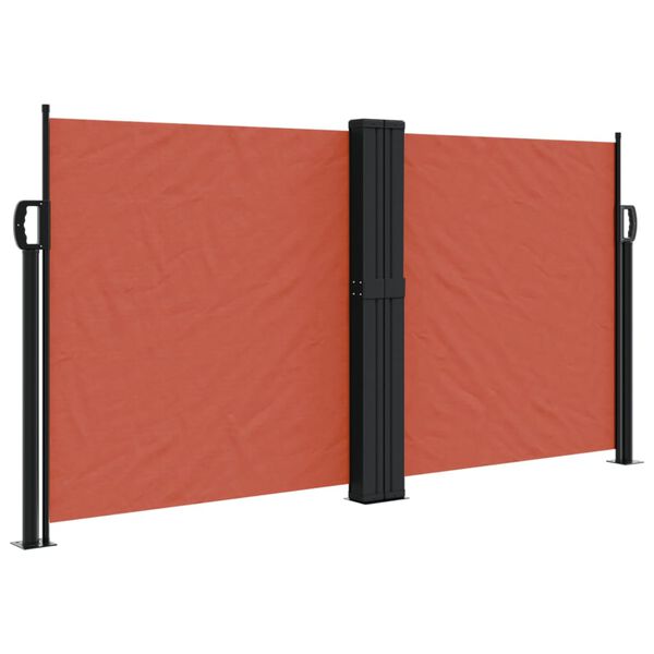 vidaXL Retractable Side Awning Terracotta Polyester with PU coating, Steel