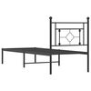 vidaXL Bed Frame Black Powder-Coated Steel Small Single Bed Frame