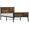 vidaXL Bed Frame Smoked Oak Steel, Engineered Wood Twin Bed Frame