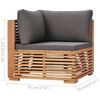 vidaXL 11 Piece Patio Lounge Set with Dark Gray Cushion Solid Teak Wood