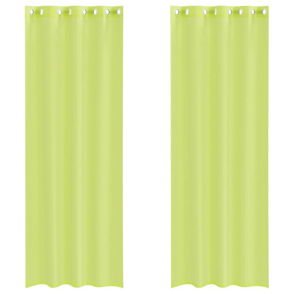 vidaXL Voile Curtains with Grommets 2 pcs Apple Green 55.1x102.4"